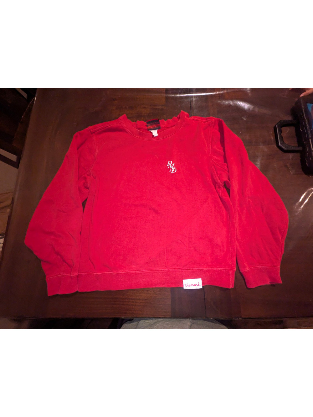 Diamond Supply Co. Men's Red Crewneck Fleece Pullover Sweatshirt  S Streetwear